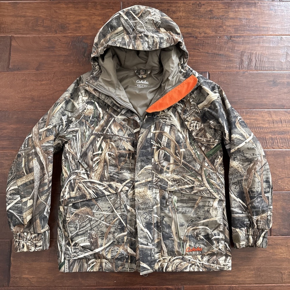 Cabela's‎ Youth 4most Hooded Wind Rain Camo Jacket Realtree Max5 Size Medium EUC